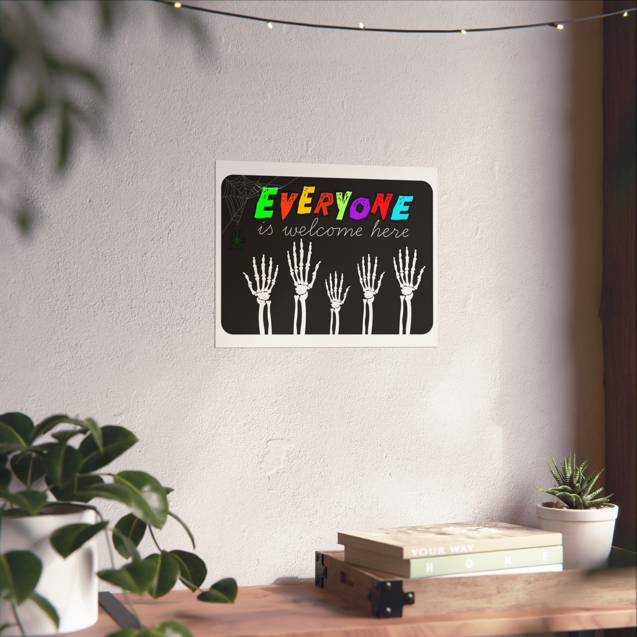 Everyone Is Welcome Here Halloween, Halloween Decor, Spooky Art Print,
