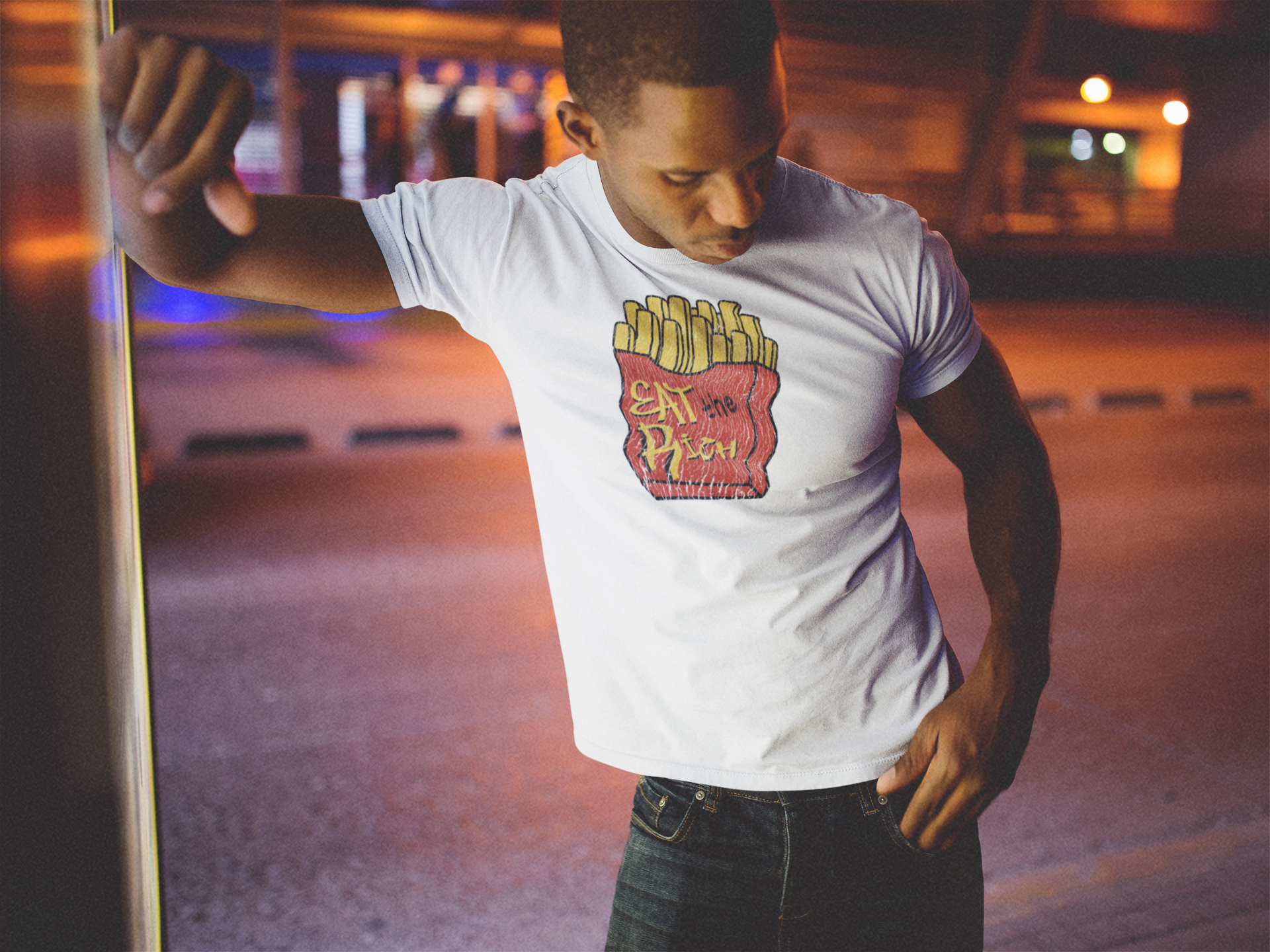 Eat The Rich Distressed Fries Tee